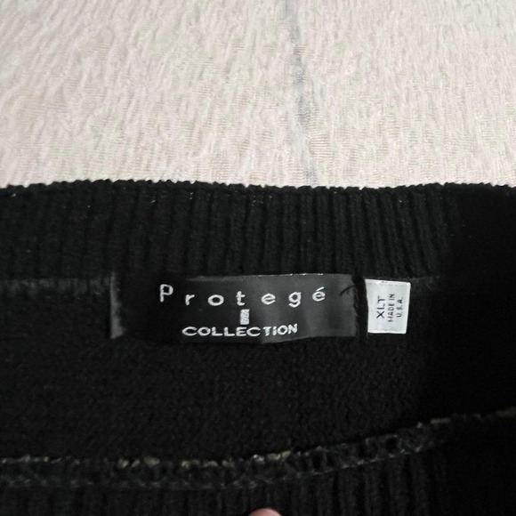 Protege Collection Mens XL Black Gray Textured Knit Sweater Pullover Vintage 3D - Picture 4 of 8